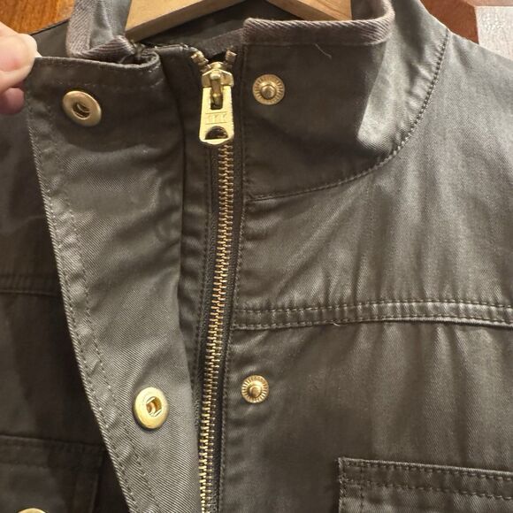 J. Crew Women’s Downtown Field Waxed Cotton Green Utility Jacket Small - Picture 8 of 16